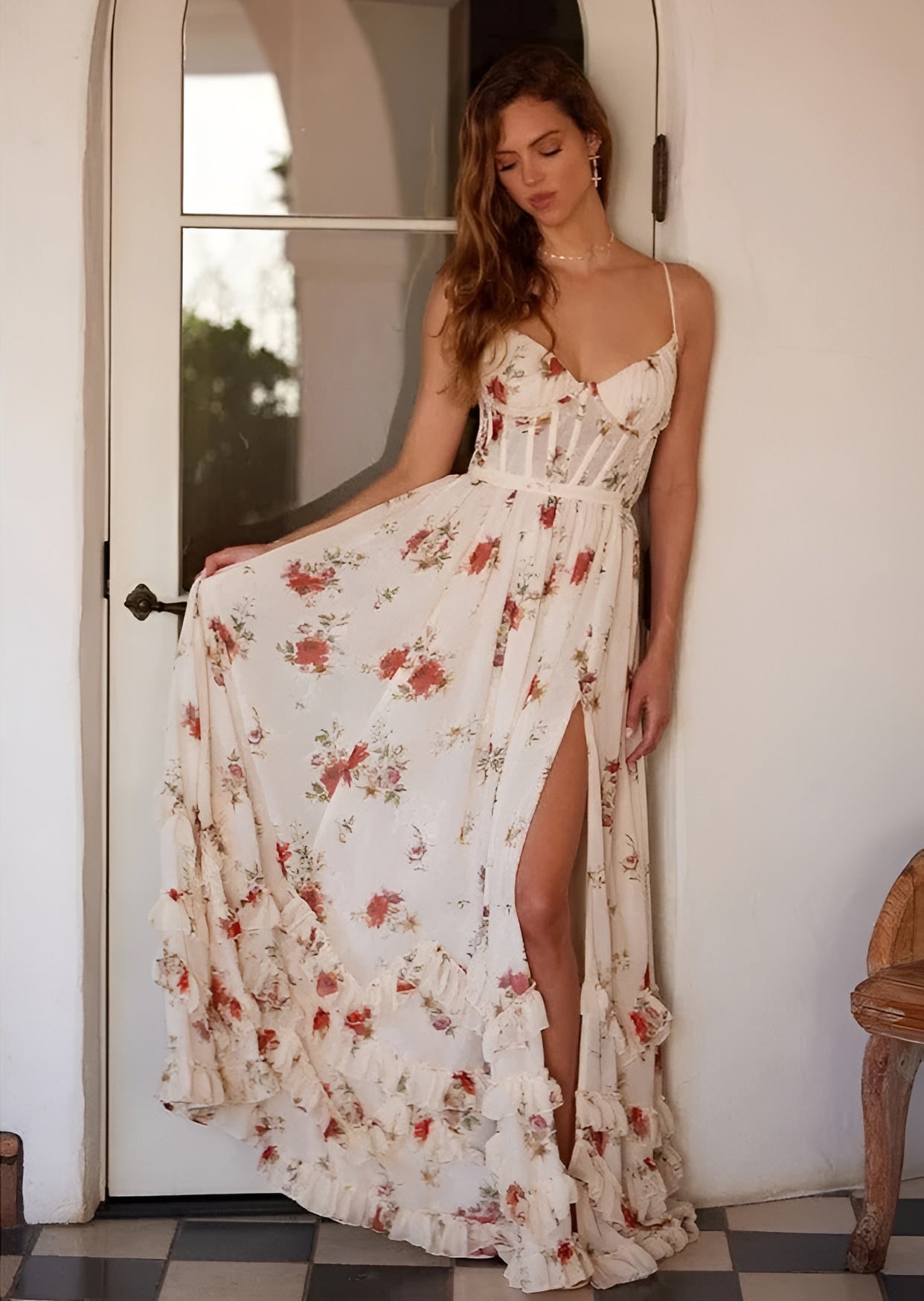 Raffaella™ | Abito midi con stampa floreale